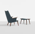 Hans J Wegner   lounge chair model AP27 and ottoman