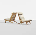 Hans J Wegner   lounge chairs model GE375 pair