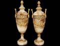 PAIR OF LOUIS XVI STYLE GILT BRONZE MOUNTED ONYX