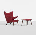 Hans J Wegner   Papa Bear chair and ottoman
