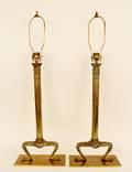 Pair of Brass Candlestick Lamps