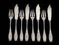 SET OF EIGHT CONTINENTAL SILVER FISH KNIVES AND FORKS