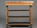 NEOCLASSICAL STYLE EBONIZED AND GILT CONSOLE TABLE