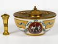 PORCELAIN AND BRASS SEAL STAND