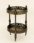 Chinoiserie Hand Painted Two Tier Stand