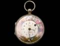 SILVER AND ENAMEL POCKET WATCH