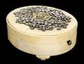 SILVER MOUNTED IVORY JEWELRY BOX