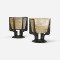 Paul Evans   Sculpted Metal lounge chairs model PE141 pair