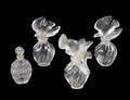 GROUP OF FOUR LALIQUE CRYSTAL PARFUME BOTTLES