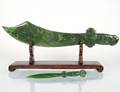 CARVED SPINACH JADE SWORD