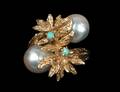 FOURTEEN KARAT GOLD AND PEARL RING