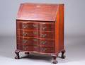 CHIPPENDALE STYLE MAHOGANY SLANT FRONT DESK