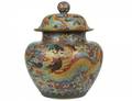 FINE MING STYLE CLOISONNE ENAMEL JAR AND COVER
