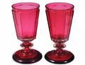 PAIR OF RUBY GLASS GOBLETS