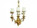 EMPIRE STYLE GILT BRONZE SIX LIGHT CHANDELIER