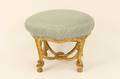 Gilt Wood Framed OttomanVanity Seat