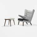 Hans J Wegner   Papa bear chair and ottoman