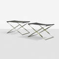 Poul Kjaerholm   PK 91 folding stools pair
