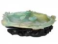 CARVED CELADON JADE BRUSH WASHER