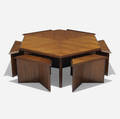 Frank Lloyd Wright   table model 453C and six stools model 452A