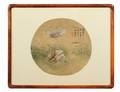 ANTIQUE CHINESE FAN PAINTING ON SILK