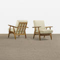 Hans J Wegner   lounge chairs pair
