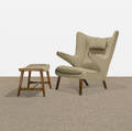 Hans J Wegner   Papa Bear chair and ottoman