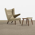 Hans J Wegner   Papa Bear chair and ottoman