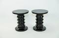 Pair of Black Lacquered Tabouret Tables