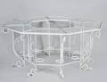 OCTAGONAL PAINTED METAL PATIO TABLE