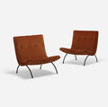 Milo Baughman   Scoop lounge chairs pair