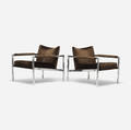 Milo Baughman   lounge chairs pair