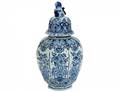 DELFT BLUE AND WHITE PORCELAIN JAR AND COVER