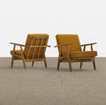 Hans J Wegner   lounge chairs model GE240 pair
