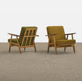 Hans J Wegner   lounge chairs model GE240 pair