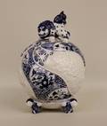 A Japanese Blue  White Incense Burner or Censer