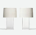 Karl Springer   Oval table lamps pair