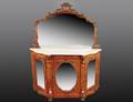 VICTORIAN BURL WALNUT AND WALNUT CREDENZA AND MIRROR