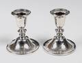 PAIR OF STERLING SILVER LOW CANDLESTICKS