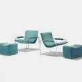 Milo Baughman   lounge chairs and ottomans pair