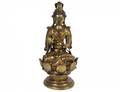 WELL CAST GILT BRONZE FIGURE OF LIAO GUANYIN