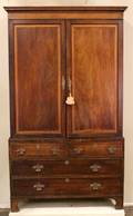 19th C George III Linen Press