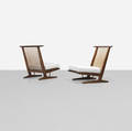 George Nakashima   Conoid Cushion lounge chairs pair