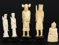 GROUP OF FIVE CARVED IVORY FIGURES