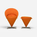 Verner Panton   Cone chair and ottoman
