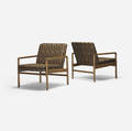 Ward Bennett   lounge chairs pair