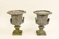 Pair of Heavy Lead Urn Garden Planters