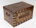 BRASS INLAID WOOD DOCUMENT BOX