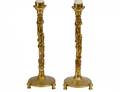PAIR OF BRASS DRAGON CANDLESTICKS