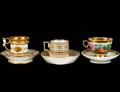 GROUP OF THREE PORCELAIN CUPS AND SAUCERS